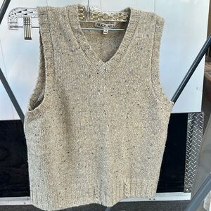 Alex Mill Donegal Beige Wool / Alpaca V-Neck Sweater Vest Size Small